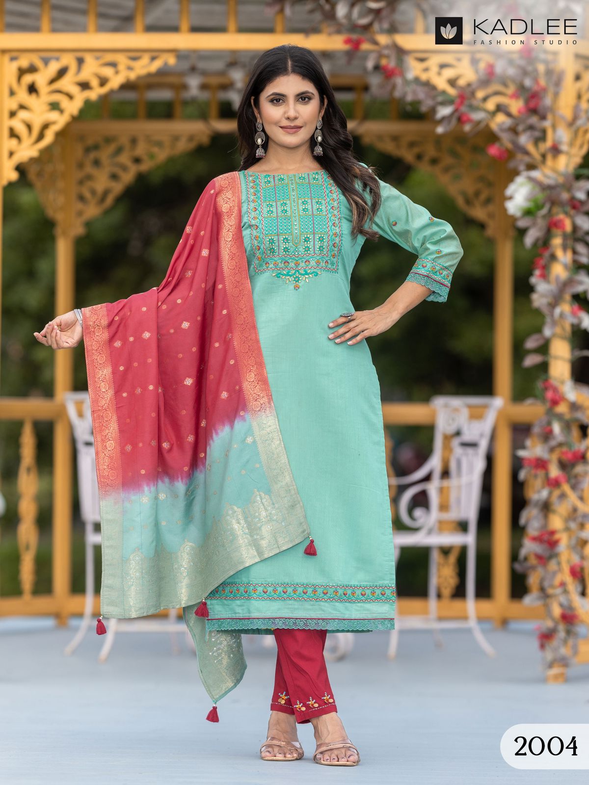 Nimaya By Kadlee Shimmer Designer Kurti With Bottom Dupatta Wholesale Shop In Surat
